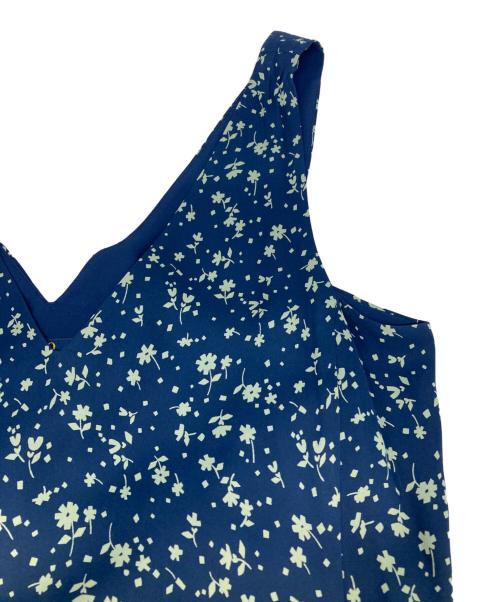 POLO RALPH LAUREN（ポロ・ラルフローレン）POLO RALPH LAUREN (ポロ・ラルフローレン) 花柄シルクノースリーブワンピース ネイビー サイズ:9の古着・服飾アイテム