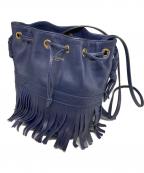 J&M DAVIDSONジェイ＆エム デヴィッドソン）の古着「巾着型フリンジ2WAYバッグ」｜ブルー