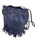 J&M DAVIDSON（ジェイ＆エム デヴィッドソン）の古着「巾着型フリンジ2WAYバッグ」｜ブルー