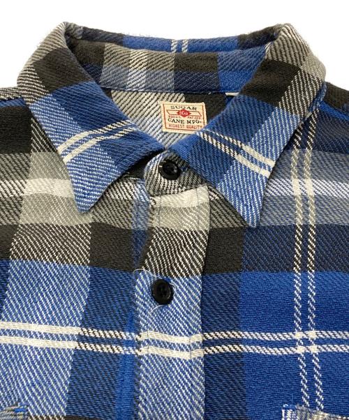 SUGAR CANE（シュガーケーン）SUGAR CANE (シュガーケーン) コットンチェックネルシャツ ブルー サイズ:Lの古着・服飾アイテム