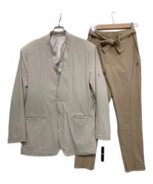 CRONOS（クロノス）の古着「セットアップ/COLLARLESS STRETCH JACKET」｜ベージュ