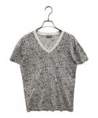 Diorディオール）の古着「総柄VネックTシャツ」｜ホワイト×ブラック
