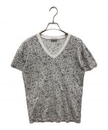 Dior（ディオール）の古着「総柄VネックTシャツ」｜ホワイト×ブラック