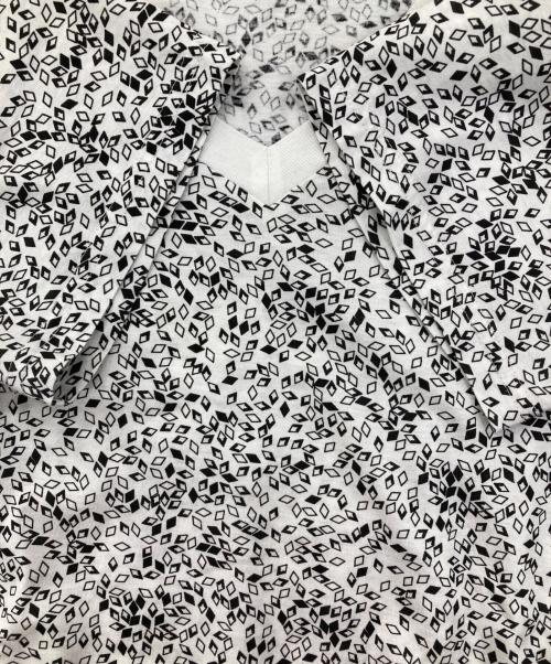 Dior（ディオール）DIOR (ディオール) 総柄VネックTシャツ ホワイト×ブラック サイズ:記載なしの古着・服飾アイテム