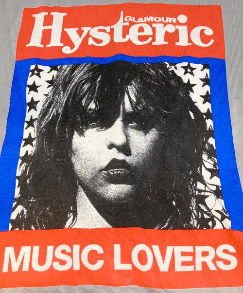Hysteric Glamour（ヒステリックグラマー）Hysteric Glamour (ヒステリックグラマー) HG MUSIC MAGAZINE Tシャツ グレー サイズ:Lの古着・服飾アイテム