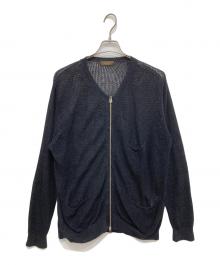 Y's for men（ワイズフォーメン）の古着「リネンジップカーディガン」｜ネイビー