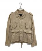 DOLCE & GABBANAドルチェ＆ガッバーナ）の古着「00’sリネンコンバットジャケット」｜ベージュ