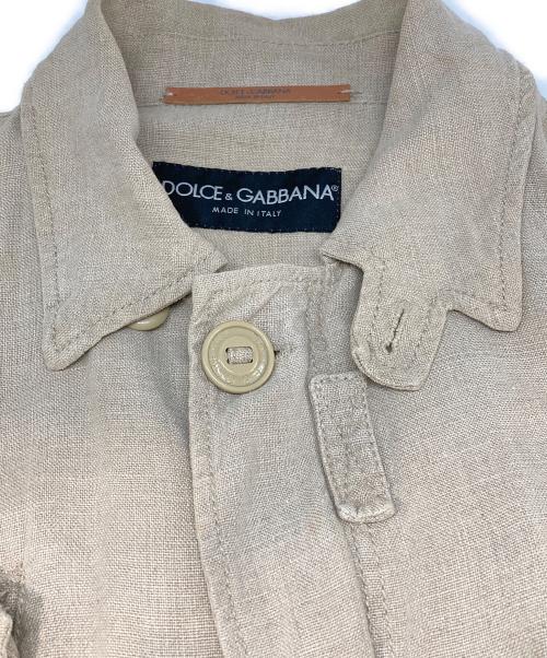 DOLCE & GABBANA（ドルチェ＆ガッバーナ）DOLCE & GABBANA (ドルチェ＆ガッバーナ) 00’sリネンコンバットジャケット ベージュ サイズ:46の古着・服飾アイテム