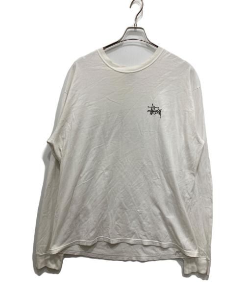 stussy（ステューシー）stussy (ステューシー) ロゴプリントカットソー ホワイト サイズ:XLの古着・服飾アイテム