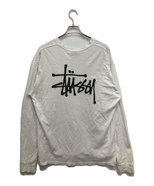 stussy（ステューシー）stussy (ステューシー) ロゴプリントカットソー ホワイト サイズ:XLの古着・服飾アイテム