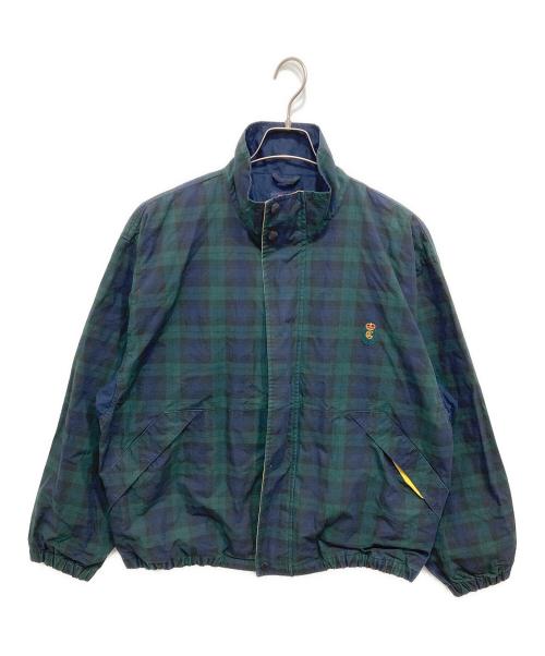 CHAPS RALPH LAUREN（チャップス ラルフローレン）CHAPS RALPH LAUREN (チャップス ラルフローレン) チェック柄スイングトップ ネイビー×グリーン サイズ:XLの古着・服飾アイテム