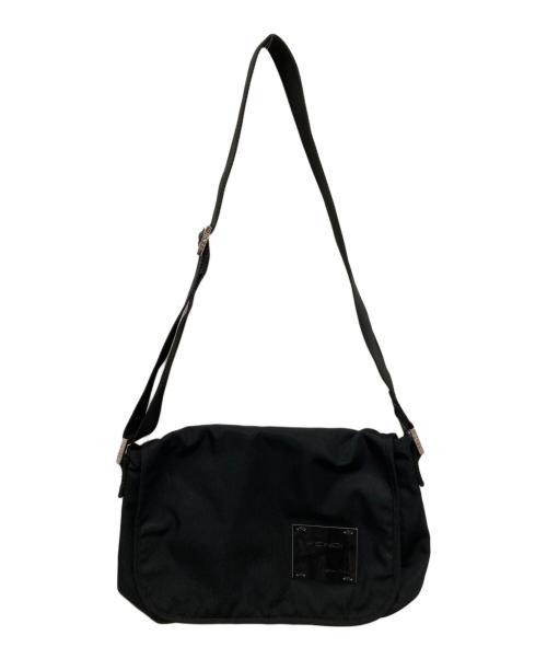 FENDI（フェンディ）FENDI (フェンディ) ロゴプレートショルダーバッグ ブラックの古着・服飾アイテム