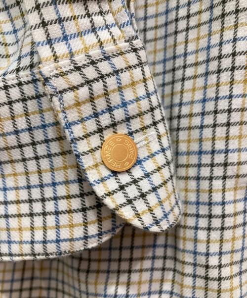 HERMES（エルメス）HERMES (エルメス) セリエボタンチェックシャツ イエロー サイズ:42の古着・服飾アイテム