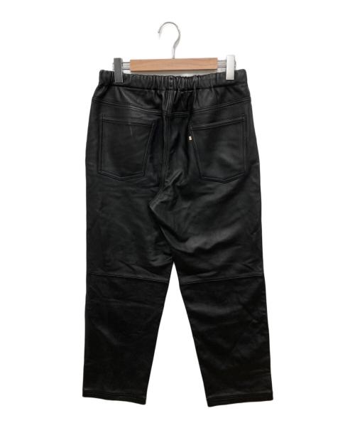WESTOVERALLS（ウエストオーバーオールズ）WESTOVERALLS (ウエストオーバーオールズ) レザートラックパンツ ブラック サイズ:Sの古着・服飾アイテム