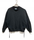 MAISON SPECIALメゾンスペシャル）の古着「Heavy-Weight Sweat Prime-Over Side Zip Crew Neck Pullover」｜ブラック