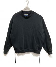 MAISON SPECIAL（メゾンスペシャル）の古着「Heavy-Weight Sweat Prime-Over Side Zip Crew Neck Pullover」｜ブラック