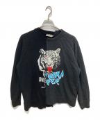 Onitsuka Tigerオニツカタイガー）の古着「リメイクドッキングスウェット」｜ブラック×グレー