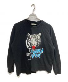 Onitsuka Tiger（オニツカタイガー）の古着「リメイクドッキングスウェット」｜ブラック×グレー