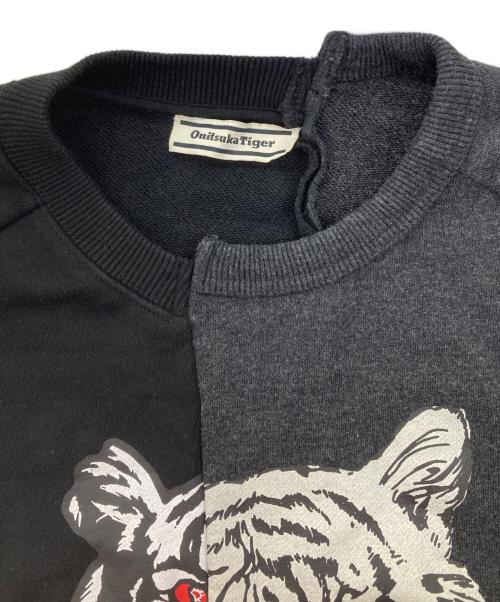 Onitsuka Tiger（オニツカタイガー）Onitsuka Tiger (オニツカタイガー) リメイクドッキングスウェット ブラック×グレー サイズ:Mの古着・服飾アイテム