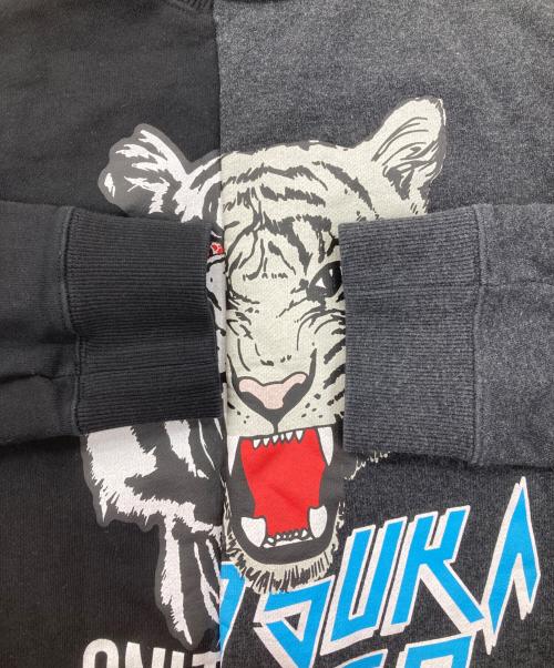 Onitsuka Tiger（オニツカタイガー）Onitsuka Tiger (オニツカタイガー) リメイクドッキングスウェット ブラック×グレー サイズ:Mの古着・服飾アイテム