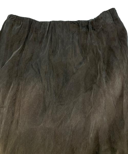 Noble（ノーブル）Noble (ノーブル) キュプラサテンナローAラインスカート ブラウン サイズ:38 (M)の古着・服飾アイテム