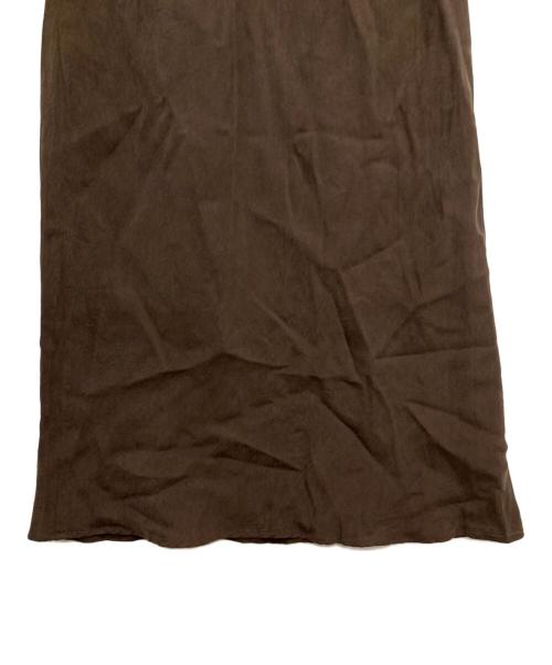 Noble（ノーブル）Noble (ノーブル) キュプラサテンナローAラインスカート ブラウン サイズ:38 (M)の古着・服飾アイテム