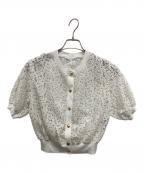 JUSGLITTYジャスグリッティー）の古着「ミニブーケカーディガン」｜ホワイト