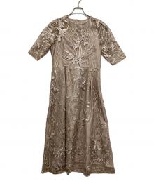 haremode（ハレモード）の古着「エンブロイダリーチュールドレス」｜ベージュ