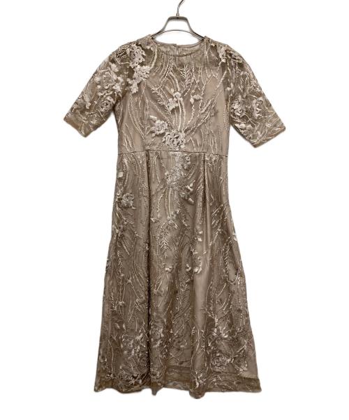 haremode（ハレモード）haremode (ハレモード) エンブロイダリーチュールドレス ベージュ サイズ:Mの古着・服飾アイテム
