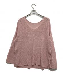 Spick and Span（スピック＆スパン）の古着「カノコ編みペーパーヤーン2WAYルーズニット」｜ピンク