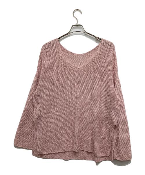 Spick and Span（スピック＆スパン）Spick and Span (スピック＆スパン) カノコ編みペーパーヤーン2WAYルーズニット ピンク サイズ:Fの古着・服飾アイテム