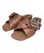 sergio rossiセルジオロッシ）の古着「ビジューサテンサンダル」｜ピンク