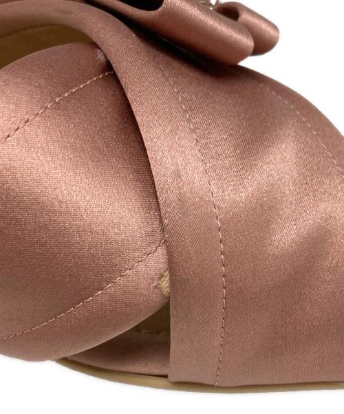 sergio rossi（セルジオロッシ）sergio rossi (セルジオロッシ) ビジューサテンサンダル ピンク サイズ:36の古着・服飾アイテム