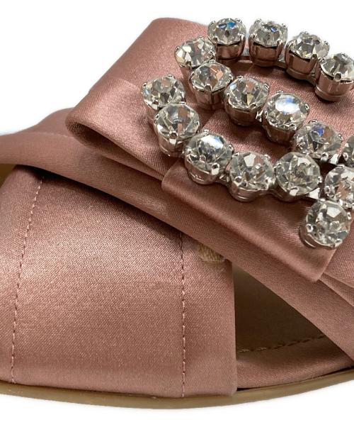 sergio rossi（セルジオロッシ）sergio rossi (セルジオロッシ) ビジューサテンサンダル ピンク サイズ:36の古着・服飾アイテム