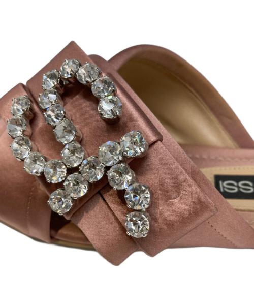 sergio rossi（セルジオロッシ）sergio rossi (セルジオロッシ) ビジューサテンサンダル ピンク サイズ:36の古着・服飾アイテム