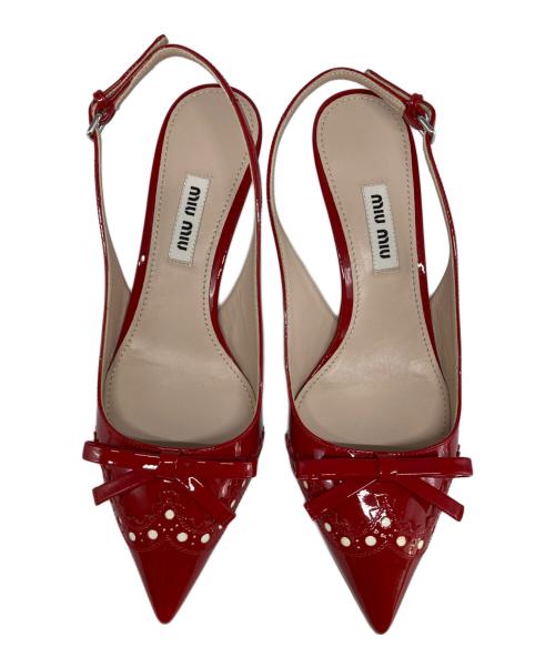 MIU MIU（ミュウミュウ）MIU MIU (ミュウミュウ) ストラップパンプス レッド サイズ:35 1/2の古着・服飾アイテム