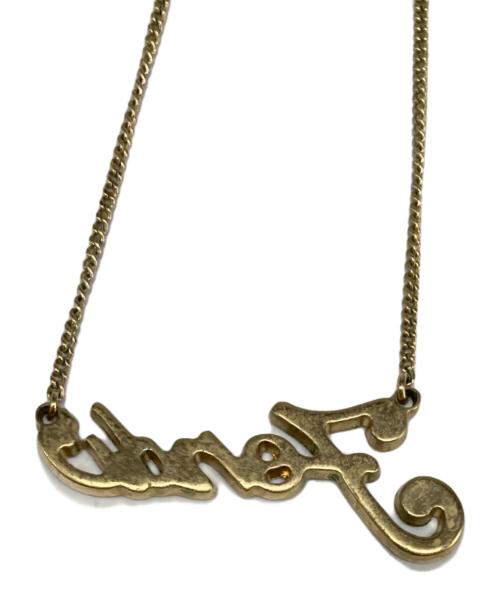 FENDI（フェンディ）FENDI (フェンディ) ラインストーンロゴネックレス ゴールドの古着・服飾アイテム