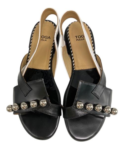 TOGA PULLA（トーガ プルラ）TOGA PULLA (トーガ プルラ) メタルボールレザーサンダル ブラック サイズ:37の古着・服飾アイテム
