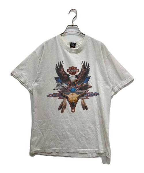 HARLEY-DAVIDSON（ハーレーダビッドソン）HARLEY-DAVIDSON (ハーレーダビッドソン) イーグルアニマルTシャツ ホワイト サイズ:Lの古着・服飾アイテム