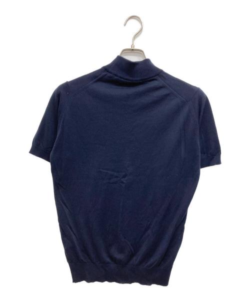 JOHN SMEDLEY（ジョンスメドレー）JOHN SMEDLEY (ジョンスメドレー) モックネック半袖ニット ネイビー サイズ:不明の古着・服飾アイテム