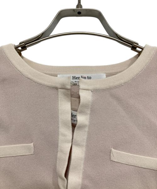 HER LIP TO（ハーリップトゥ）HER LIP TO (ハーリップトゥ) Bicolor Knit Dress Set ピンク サイズ:Sの古着・服飾アイテム