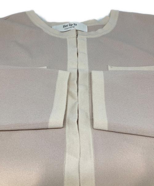 HER LIP TO（ハーリップトゥ）HER LIP TO (ハーリップトゥ) Bicolor Knit Dress Set ピンク サイズ:Sの古着・服飾アイテム