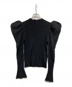 HER LIP TOハーリップトゥ）の古着「Volume-Sleeve Glitter Knit Top」｜ブラック