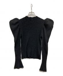 HER LIP TO（ハーリップトゥ）の古着「Volume-Sleeve Glitter Knit Top」｜ブラック