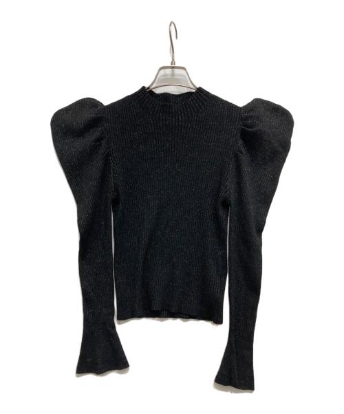 HER LIP TO（ハーリップトゥ）HER LIP TO (ハーリップトゥ) Volume-Sleeve Glitter Knit Top ブラック サイズ:Sの古着・服飾アイテム
