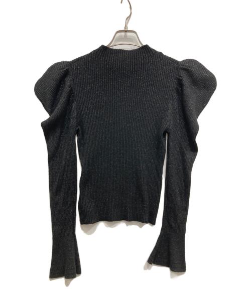 HER LIP TO（ハーリップトゥ）HER LIP TO (ハーリップトゥ) Volume-Sleeve Glitter Knit Top ブラック サイズ:Sの古着・服飾アイテム