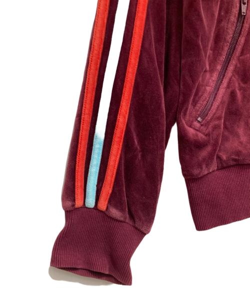 adidas（アディダス）adidas (アディダス) ベロアトラックジャケット ボルドー サイズ:Lの古着・服飾アイテム