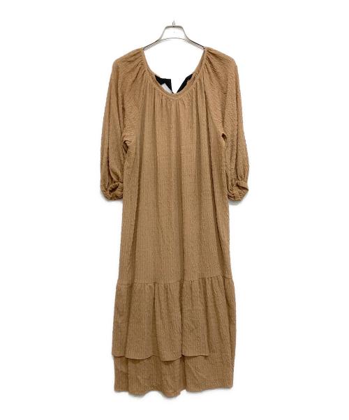 GRACE CONTINENTAL（（グレースコンチネンタル）GRACE CONTINENTAL (（グレースコンチネンタル) バックリボンサックドレス ベージュ サイズ:36の古着・服飾アイテム