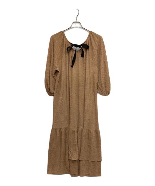 GRACE CONTINENTAL（（グレースコンチネンタル）GRACE CONTINENTAL (（グレースコンチネンタル) バックリボンサックドレス ベージュ サイズ:36の古着・服飾アイテム