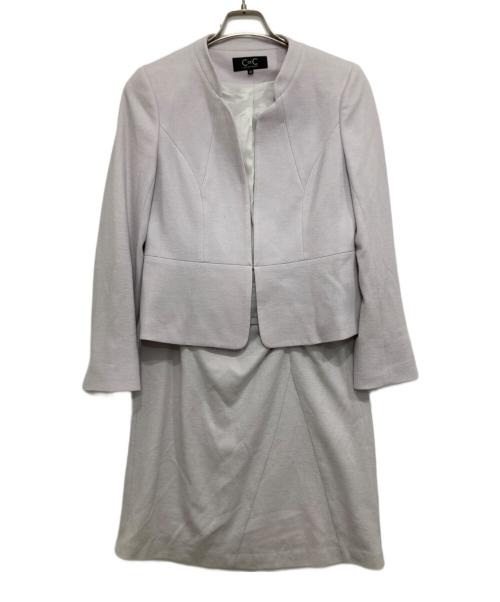 COUP DE CHANCE（クードシャンス）COUP DE CHANCE (クードシャンス) ノーカラーセットアップ ラベンダー サイズ:40の古着・服飾アイテム